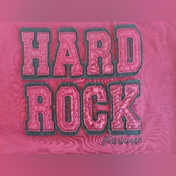 Ladies Small HARD ROCK CAFE PITTSBURGH Burgundy Applique LS Sweatshirt - Picture 2 of 8
